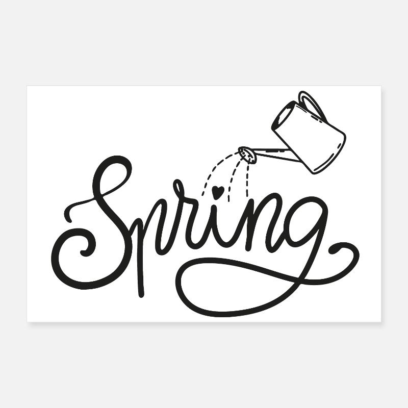 Spring, early spring, garden, watering, bed Poster 24" x 16" (60x40 cm)