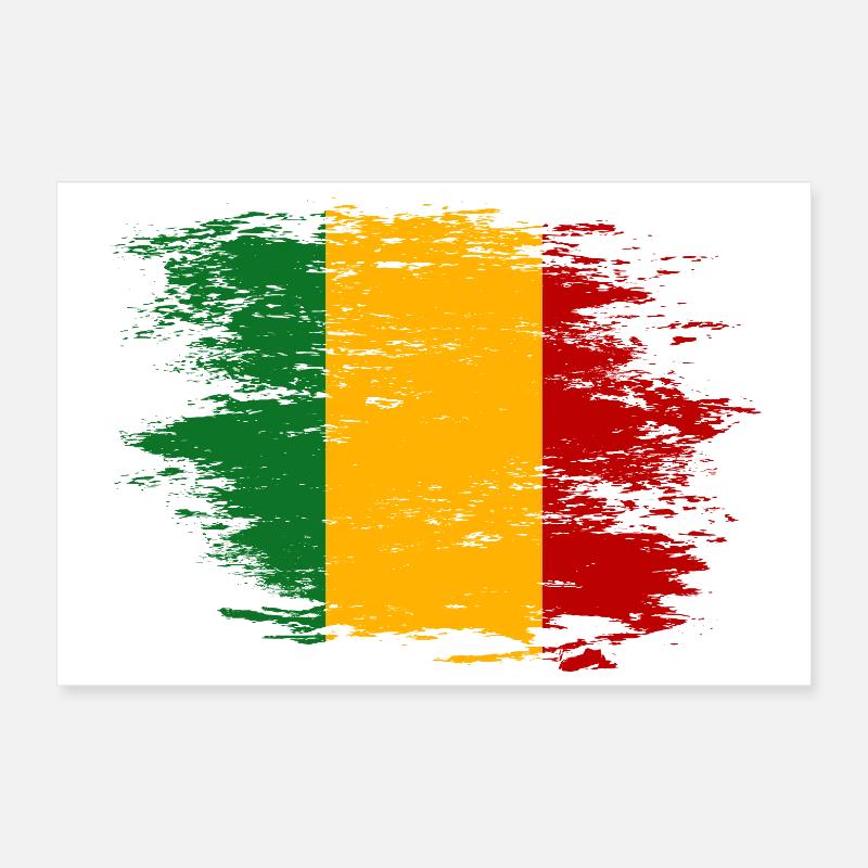 Drapeau du Mali utilisé Poster 60 x 40 cm