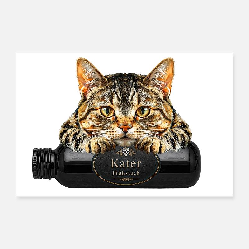 Kater Frühstück Poster 60x40 cm