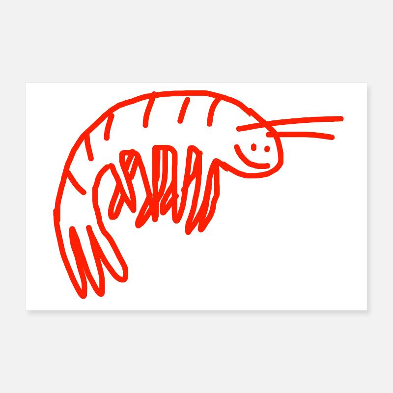 Shrimp Poster 60x40 cm
