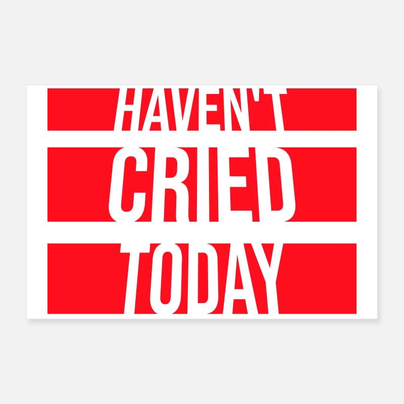 Haven't Cried Today Saying Funny Emotional Irony Poster 24" x 16" (60x40 cm)