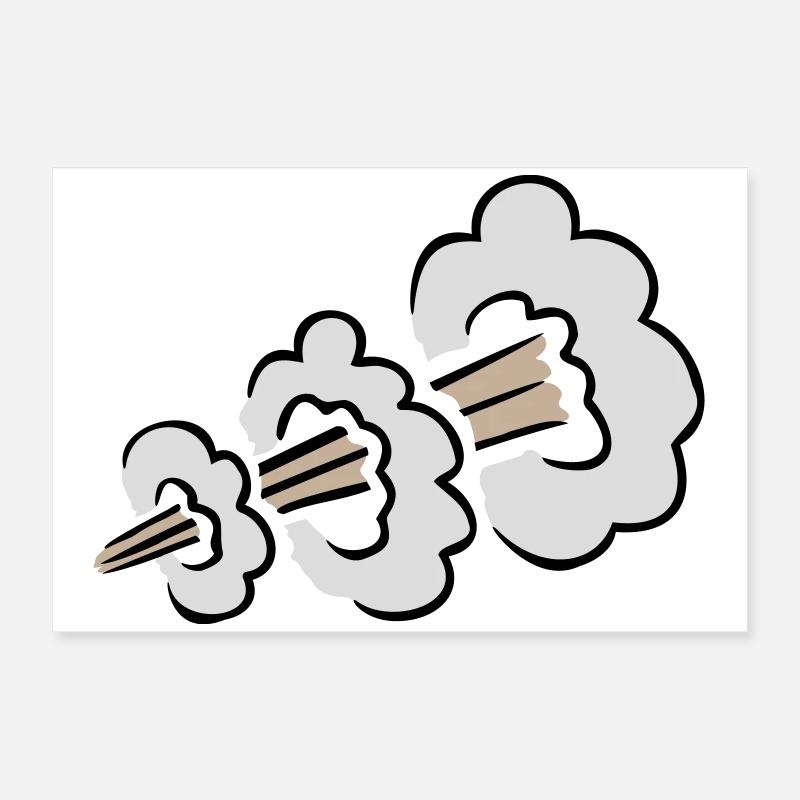 Loud Fart Explosion Funny Toilet Humor Comic Cloud Poster 24" x 16" (60x40 cm)
