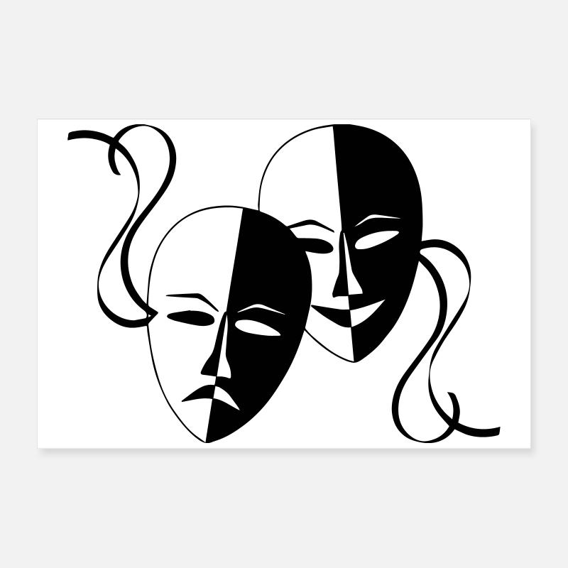Mask, Masks, Masked, Poster 24" x 16" (60x40 cm)