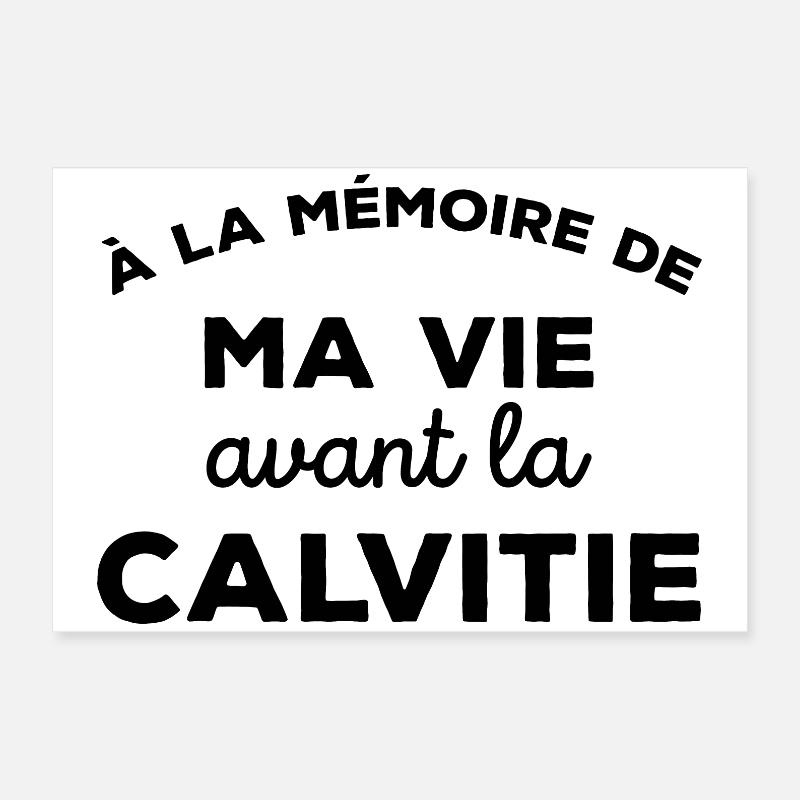 A la mémoire de ma vie avant la calvitie Chauve Poster 60 x 40 cm