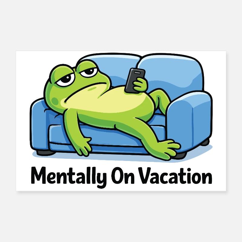 Funny Frog Meme  Poster 60 x 40 cm