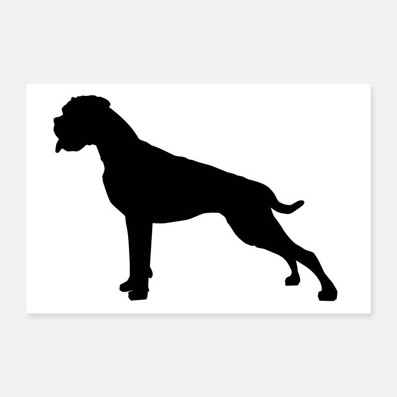 Boxer silhouette stand Poster 60 x 40 cm