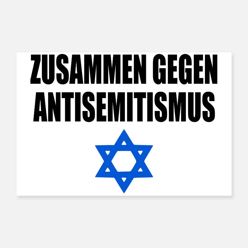 zusammen gegen antisemitism Poster 60x40 cm