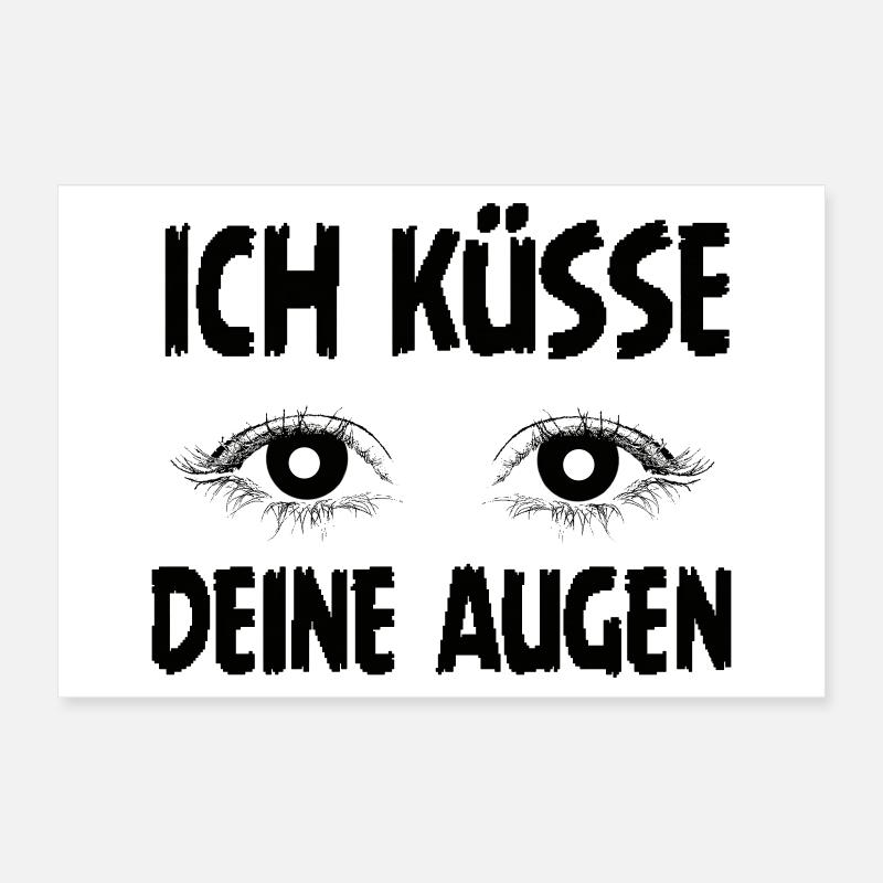 Ich küsse deine Augen – Romantisches Statement Poster 60x40 cm