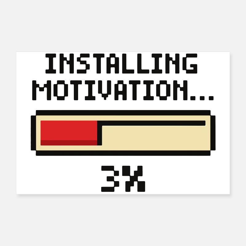 Installation von Motivation Progress Poster 60x40 cm