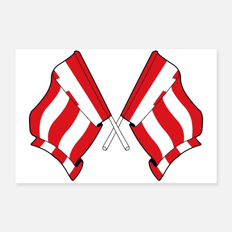 Eindhoven Twin Flags Poster 24" x 16" (60x40 cm)