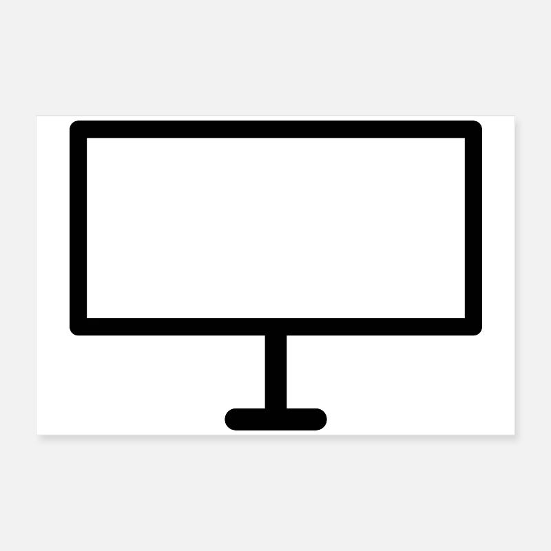 Icône de moniteur PC – Pour le bureau, les joueurs et les nerds Poster 60 x 40 cm
