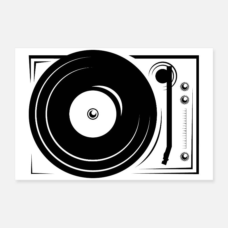 dj vinyl Platten turntable Symbol Icon Poster 60x40 cm