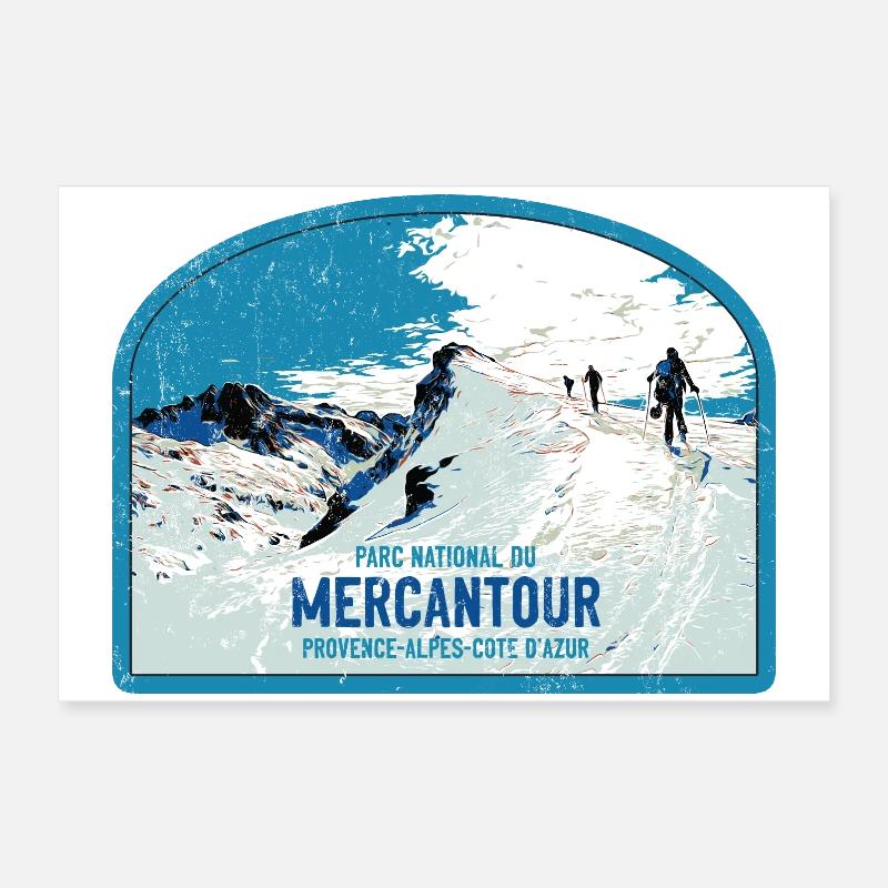 Illustration originale Randonnée Parc Mercantour Poster 60 x 40 cm