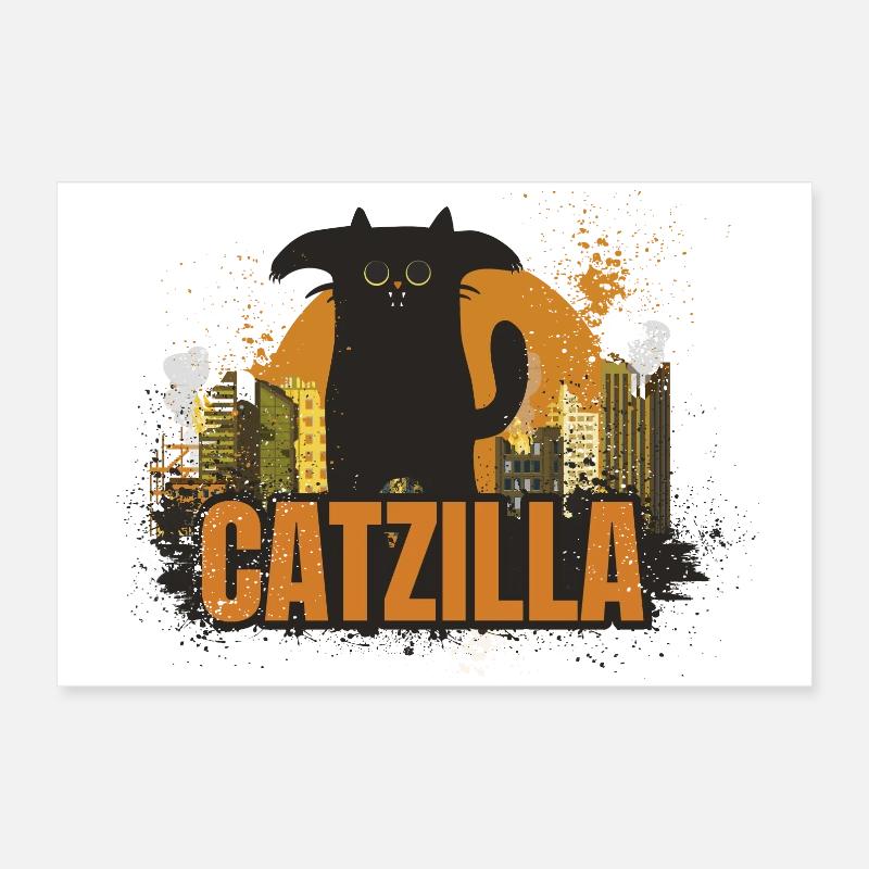 Catzilla. Monstre félin Poster 60 x 40 cm