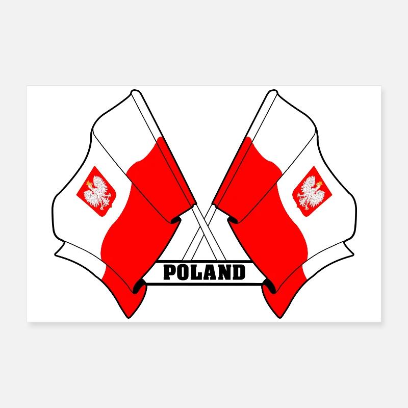 Les drapeaux de la Pologne Poster 60 x 40 cm