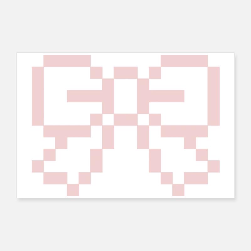 Nœud Pixel Rose Poster 60 x 40 cm