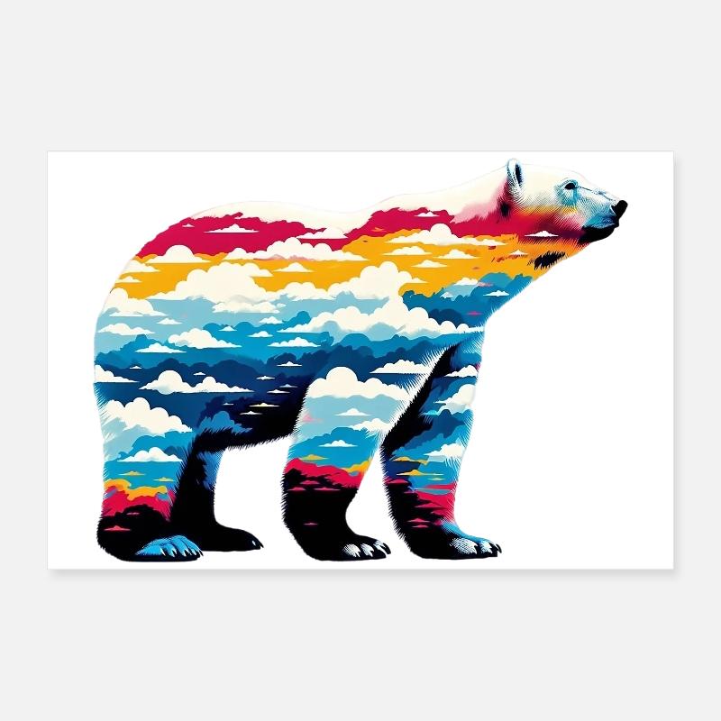 Ours blanc Poster 60 x 40 cm