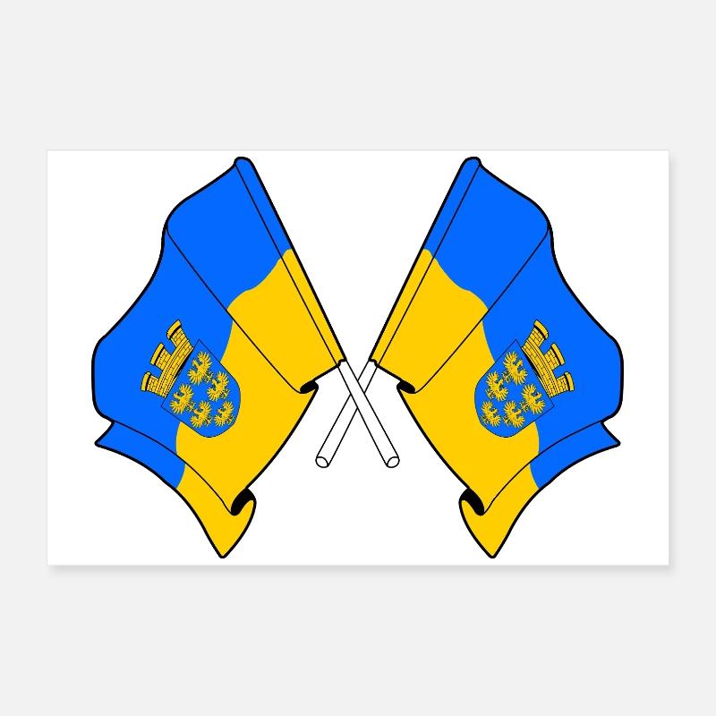 Lower Austria Crossed Flags Poster 24" x 16" (60x40 cm)