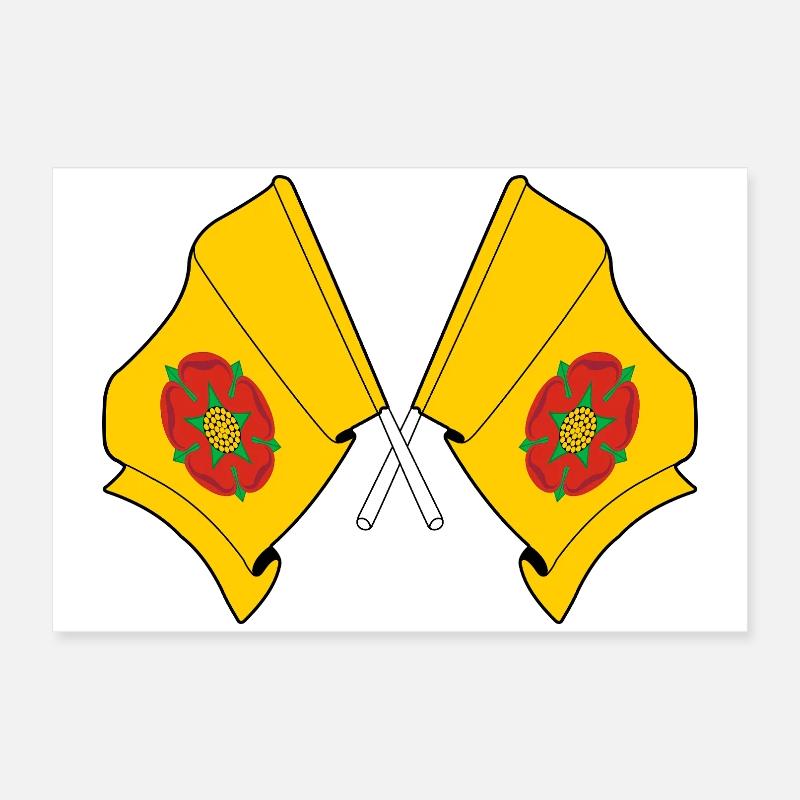 Drapeaux croisés du Lancashire Poster 60 x 40 cm