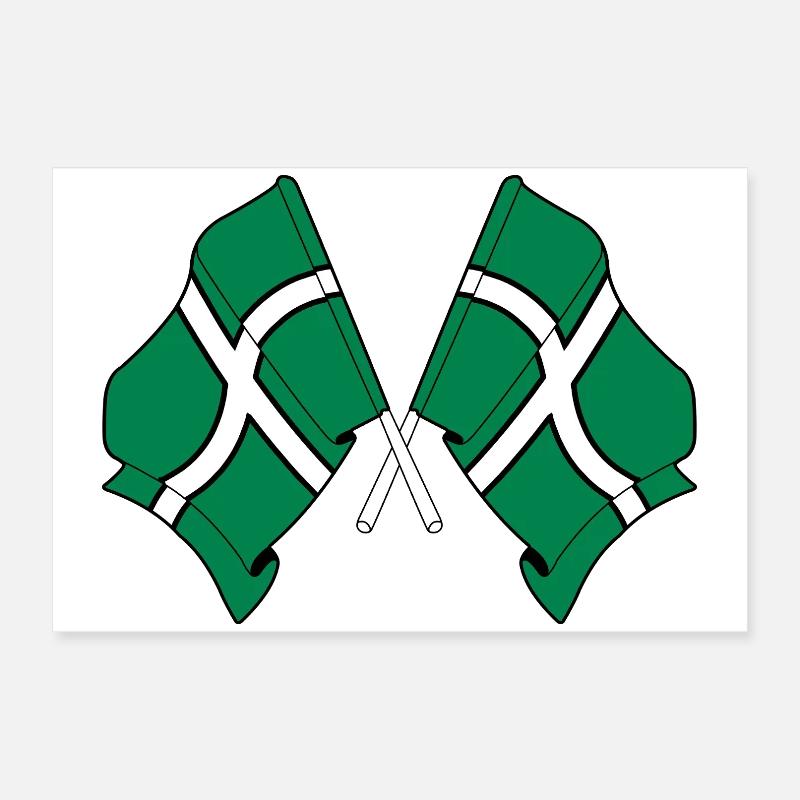 Devon Crossed Flags Poster 24" x 16" (60x40 cm)
