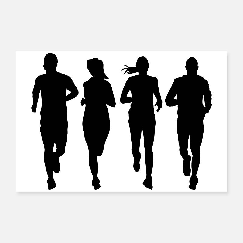 running couple group Poster 24" x 16" (60x40 cm)