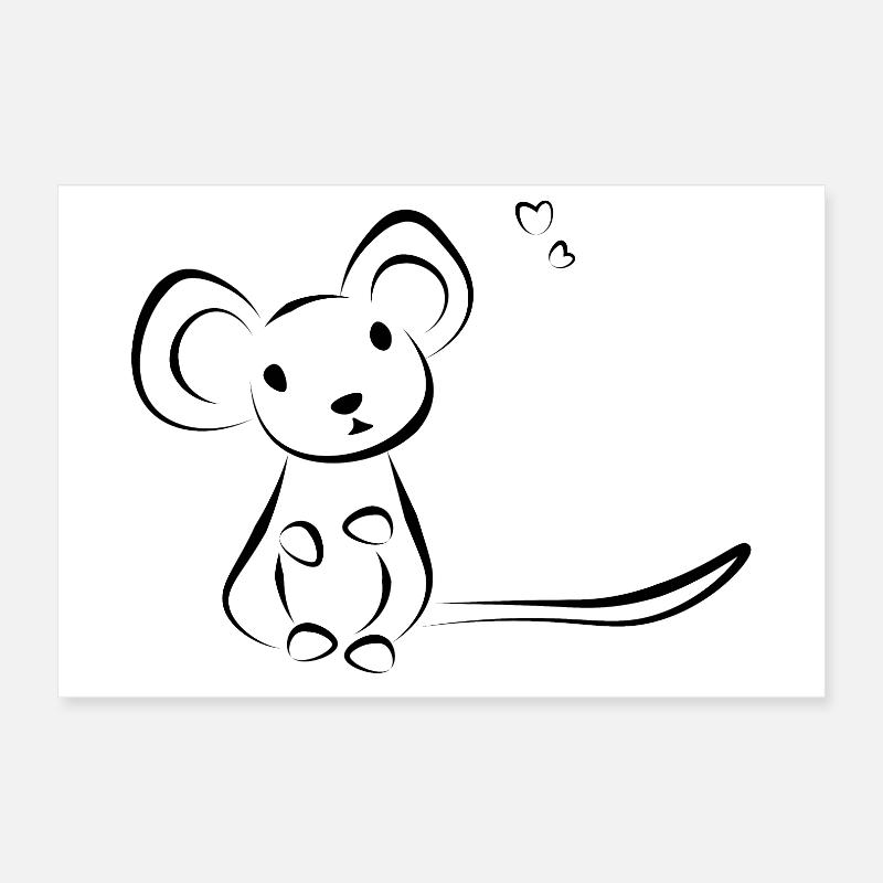 Maus Haustier - Doeslief Poster 60x40 cm