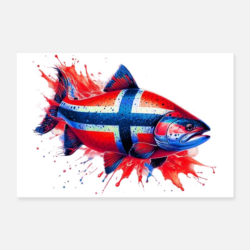 Saumon norvégien Poster 60 x 40 cm