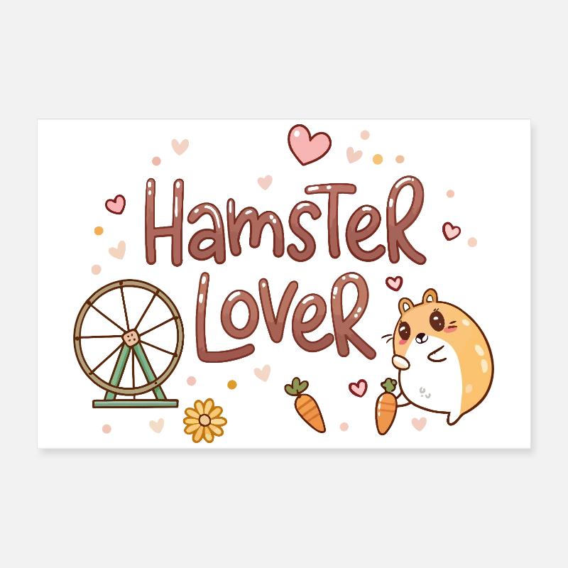 Verliebter Hamster, süßer Moment Poster 60x40 cm