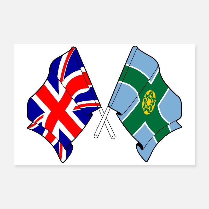 Derbyshire & Great Britain Poster 24" x 16" (60x40 cm)
