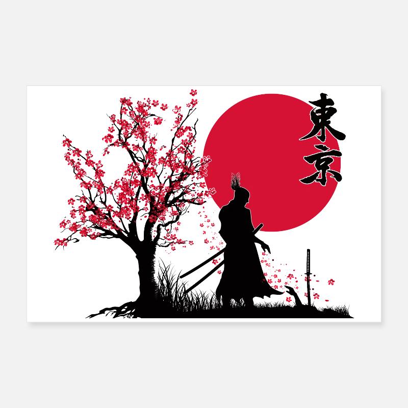Samurai Shadow Slayer | HDR Graphics Japanese Art Poster 24" x 16" (60x40 cm)