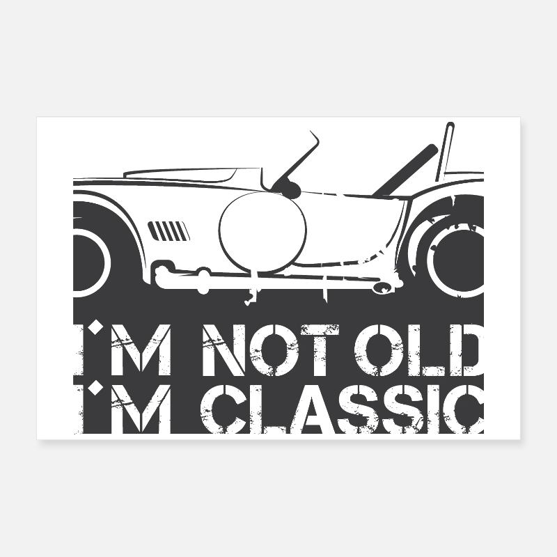 classic Auto lustige Sprüche Symbol Illustration Poster 60x40 cm