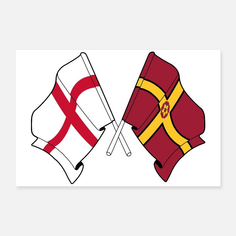 Drapeau du Northamptonshire croisé avec l’Angleterre Poster 60 x 40 cm