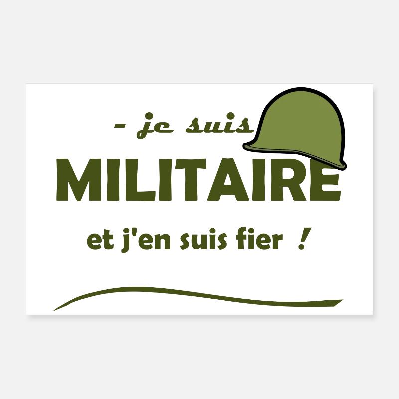 je suis militaire Poster 60 x 40 cm