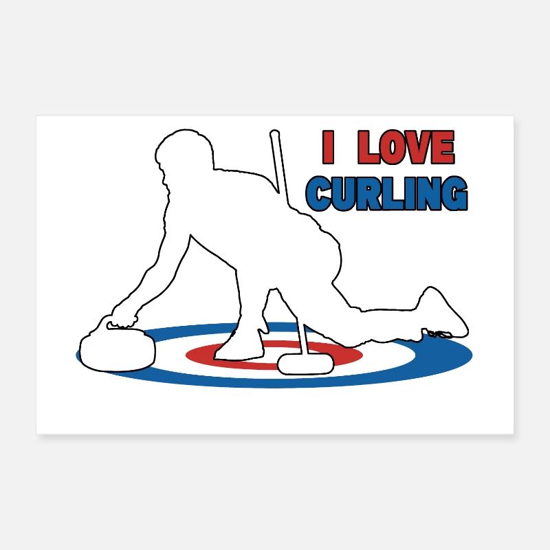 J’adore le curling Poster 60 x 40 cm
