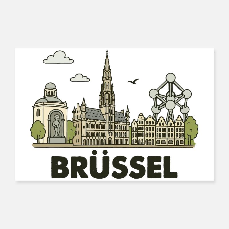 Brüssel Stadt Poster 60x40 cm