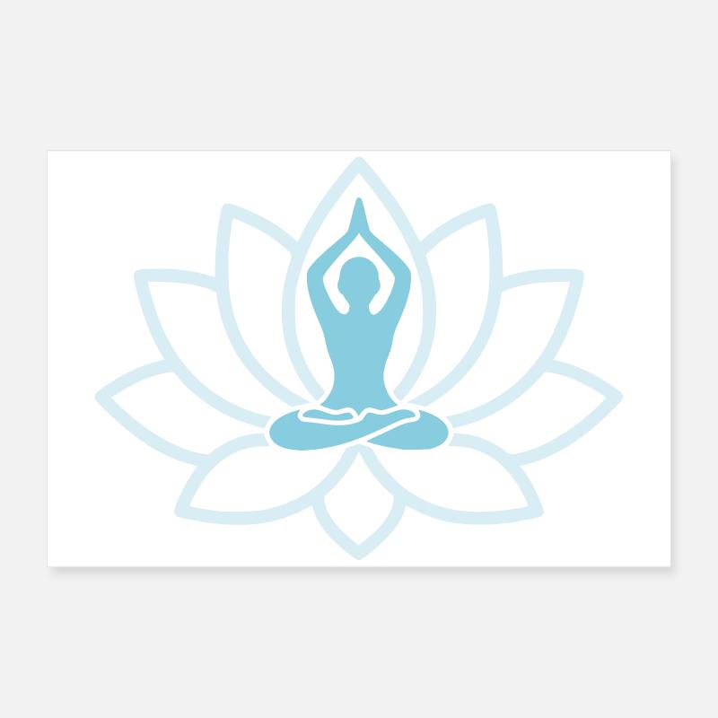 Chakra de Fleurs de Lotus Colorées Poster 60 x 40 cm