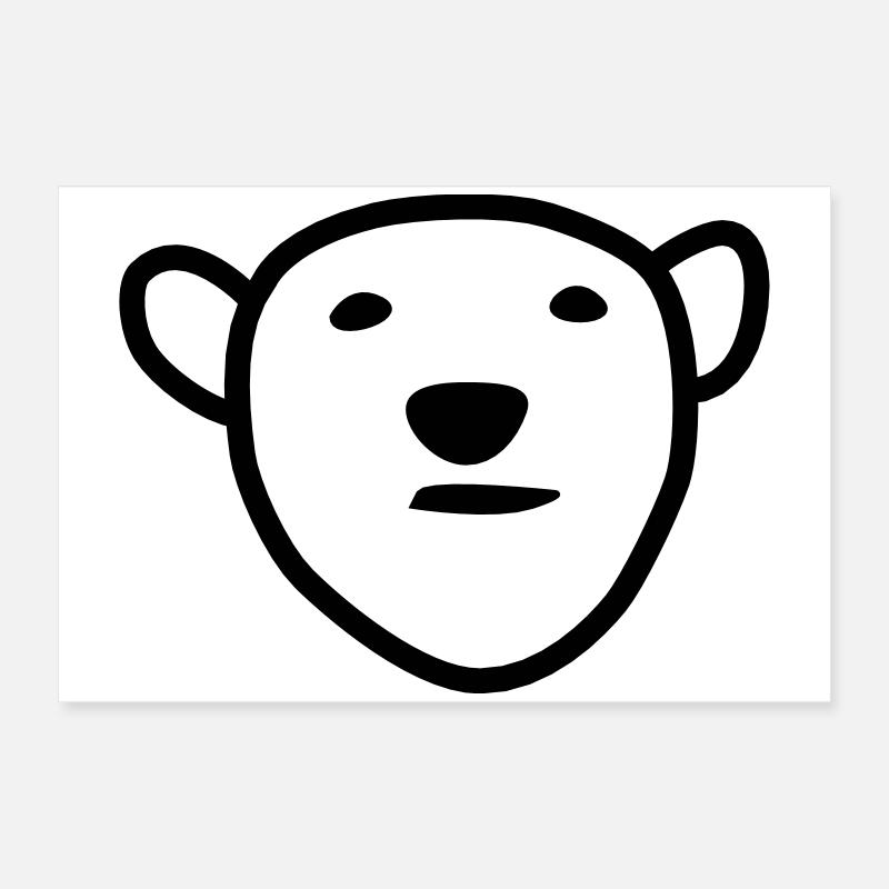 Eisbär Kopf Poster 60x40 cm