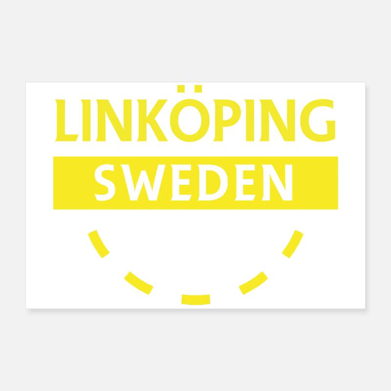 Linköping Suède Texte néon Poster 60 x 40 cm