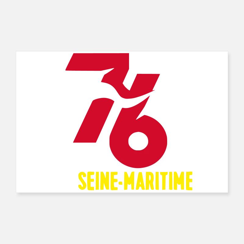 Stilisiertes Seine-Maritime-Emblem 76 Poster 60x40 cm