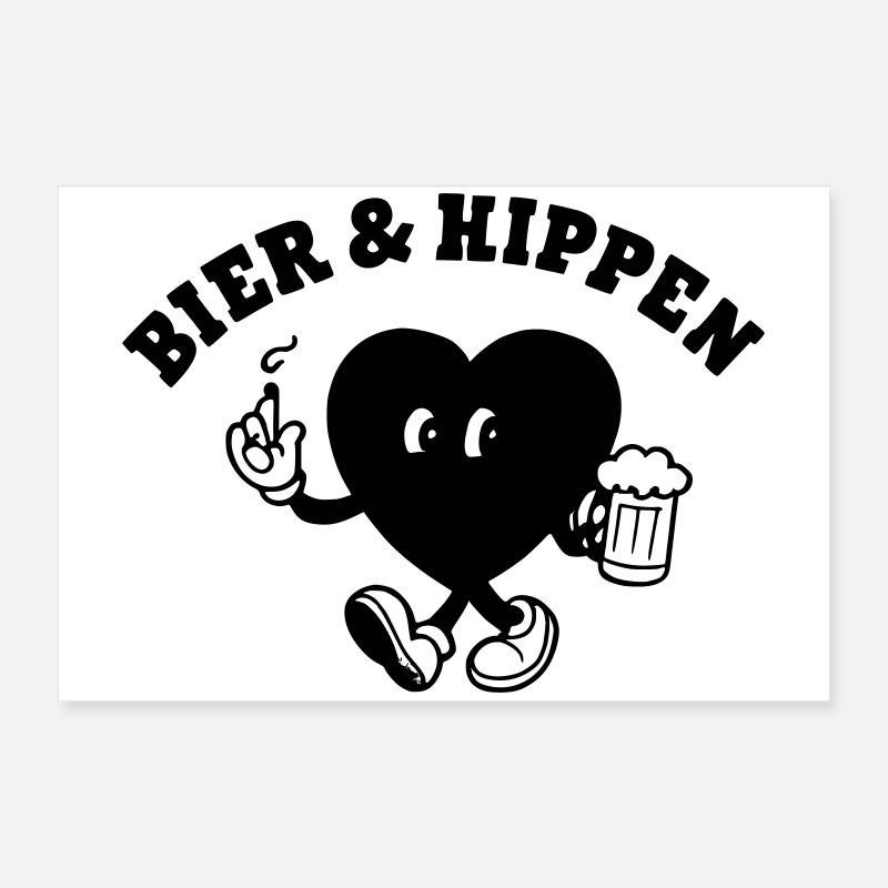 Bière et cigarettes Poster 60 x 40 cm