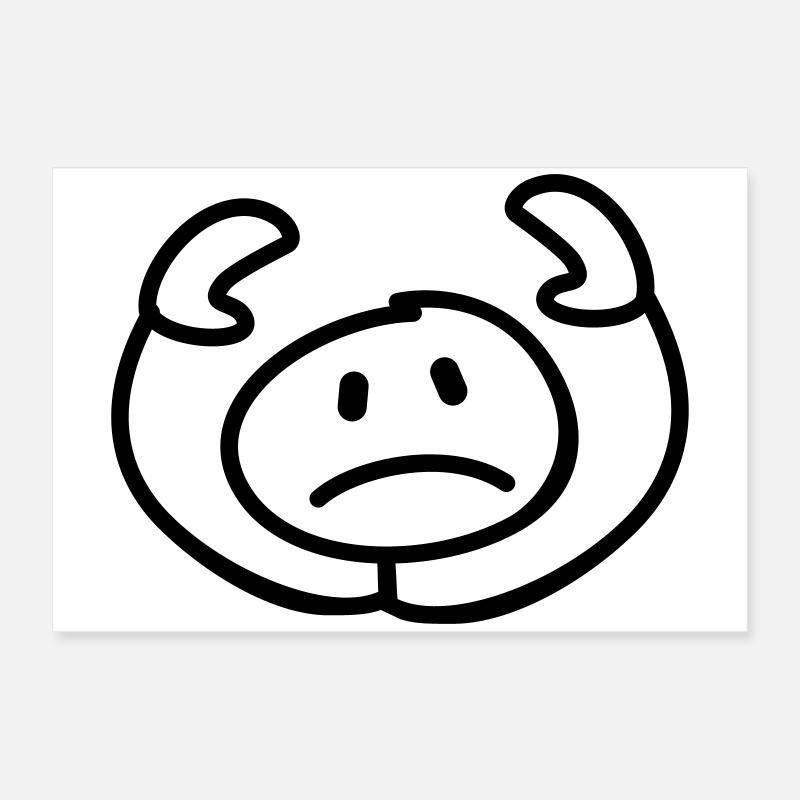 resigned stick man head Poster 24" x 16" (60x40 cm)