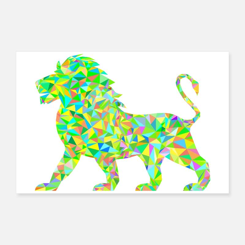 Lion Polygon Poster 24" x 16" (60x40 cm)