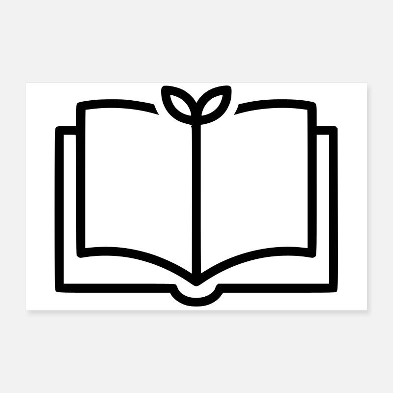 Buch Natur Blatt Outline Poster 60x40 cm