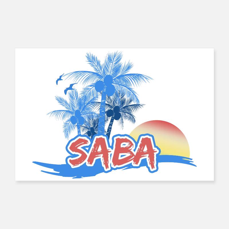 Saba comme plage Poster 60 x 40 cm