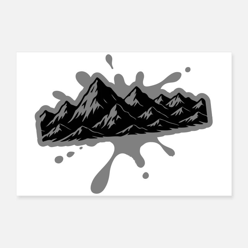 Berge Klecks Poster 60x40 cm