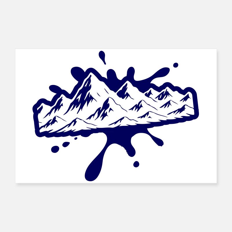 Berge Klecks Poster 60x40 cm