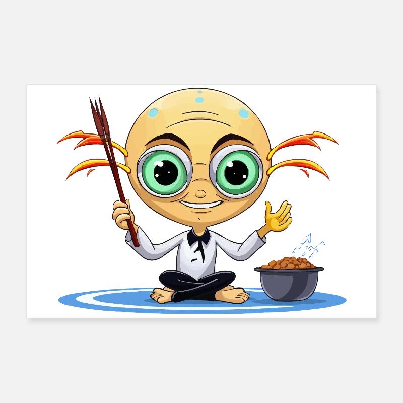 Zen Extraterrestrial Meditator Poster 24" x 16" (60x40 cm)