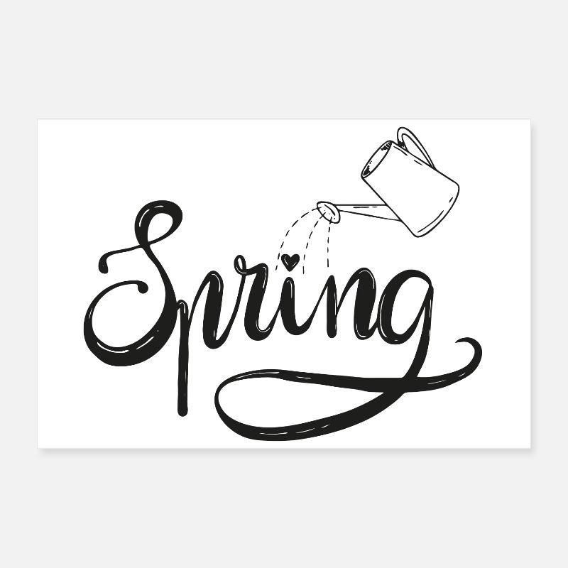spring frühlingsbeginn garten gießen beet liebe Poster 60x40 cm