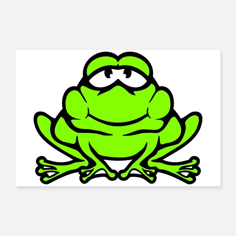 Frog Toad Smiles Funny Comic Happy Cool Poster 24" x 16" (60x40 cm)