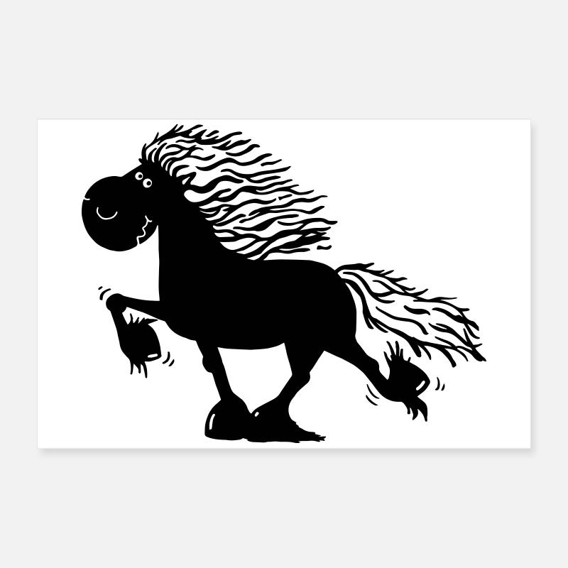 Drôle Cheval Islandais Poster 60 x 40 cm